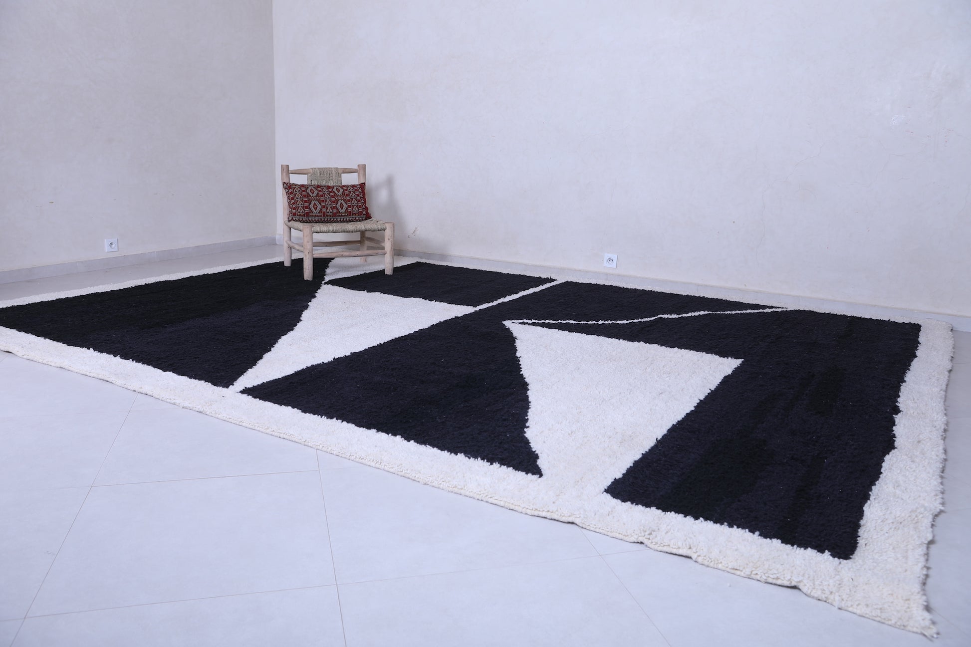 Contemporary rug - Black white rug - all wool