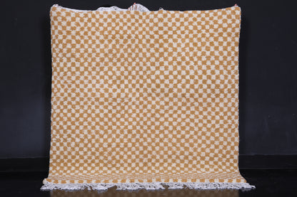 Moroccan handmade berber checkered rug 5.4 FT X 5.6 FT