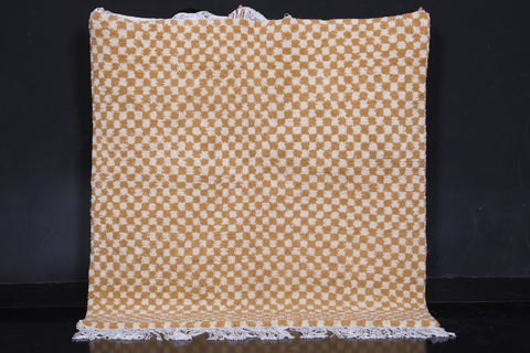 Moroccan handmade berber checkered rug 5.4 FT X 5.6 FT