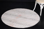 Vintage moroccan handwoven kilim round rug 4.4 FT