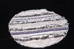 Vintage moroccan handwoven round kilim rug 2.3 FT