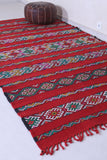 Vintage Moroccan area rug 5.6 ft x 9.8 ft