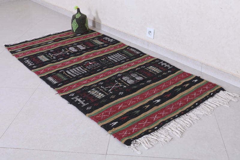 Moroccan Berber Handwoven Kilim - 3 x 6.1 ft | Traditional Rug - Handwoven Kilim