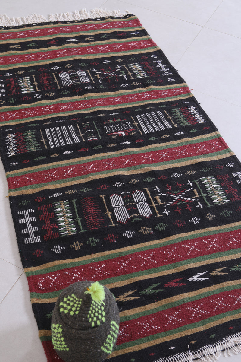 Moroccan Berber Handwoven Kilim - 3 x 6.1 ft | Traditional Rug - Handwoven Kilim