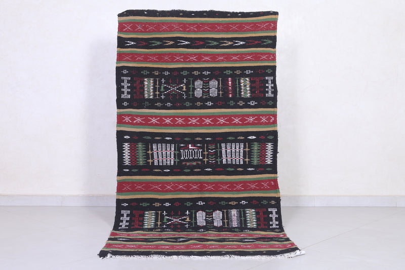 Moroccan Berber Handwoven Kilim - 2.9 x 5.8 ft | Traditional Artisan Rug - Handwoven Kilim