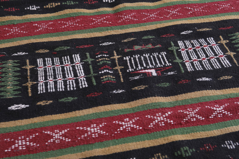 Moroccan Berber Handwoven Kilim - 2.9 x 5.8 ft | Traditional Artisan Rug - Handwoven Kilim