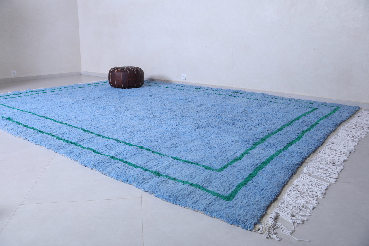 Handmade blue berber Rug - Moroccan wool rug - Custom Rug