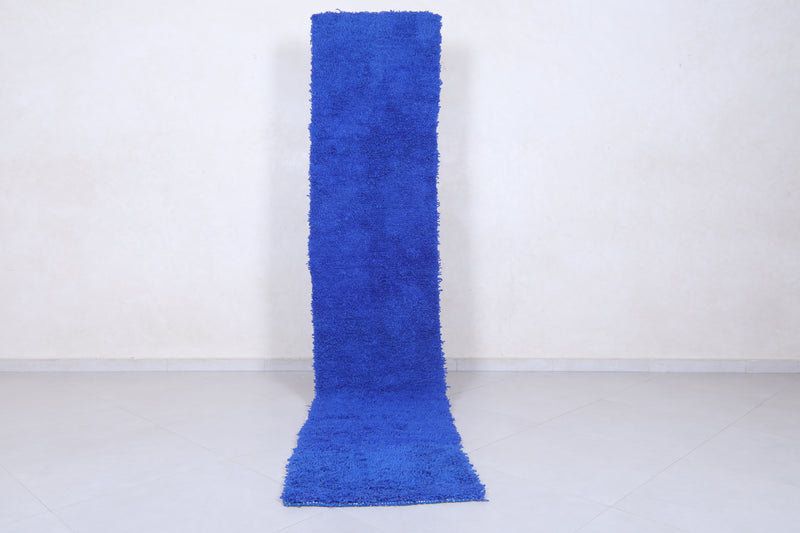 Moroccan Rug - Deep Blue Runner 2ft x 9.9ft - Beni ourain rugs