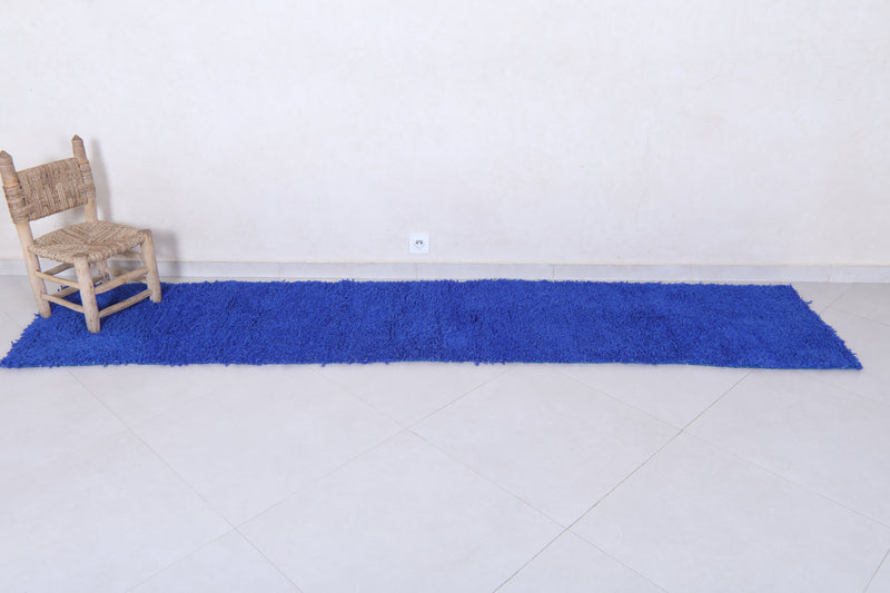 Moroccan Rug - Deep Blue Runner 2ft x 9.9ft - Beni ourain rugs