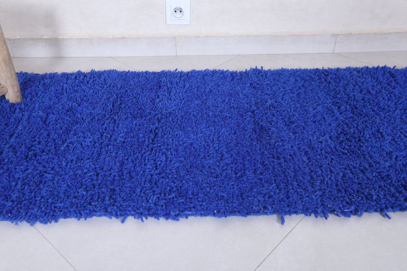 Moroccan Rug - Deep Blue Runner 2ft x 9.9ft - Beni ourain rugs