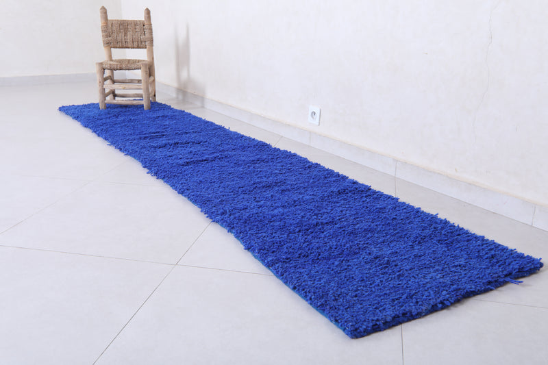 Moroccan Rug - Deep Blue Runner 2ft x 9.9ft - Beni ourain rugs