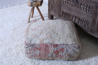 Moroccan handmade kilim ottoman old rug pouf