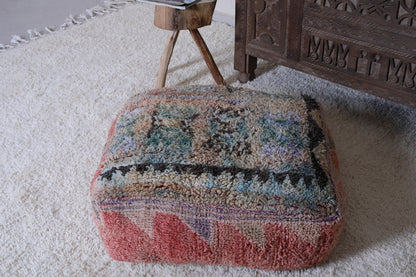 Moroccan handmade berber azilal ottoman rug pouf