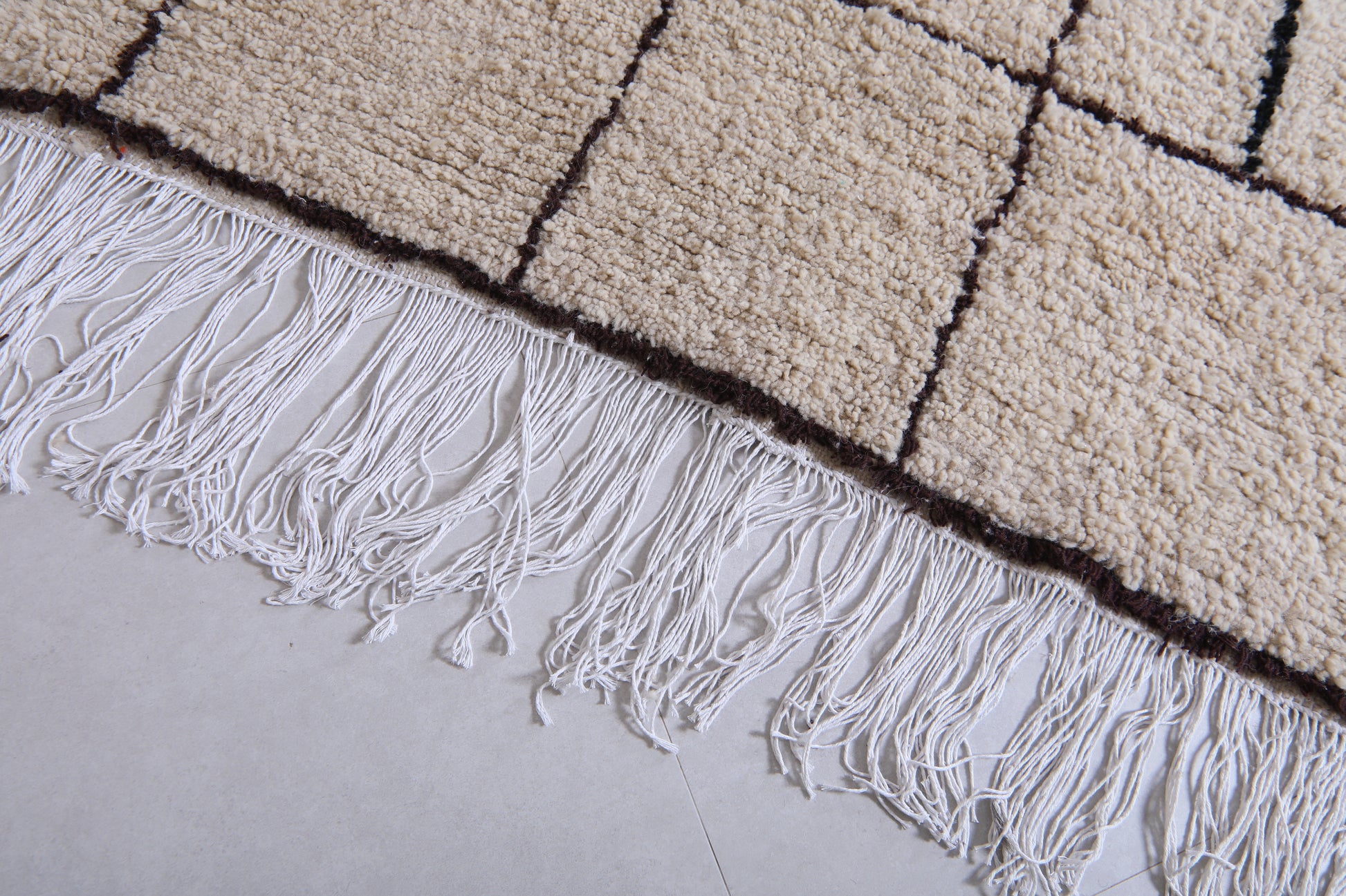 Authentic handmade Beniourain rug - Berber rug - Beige rug