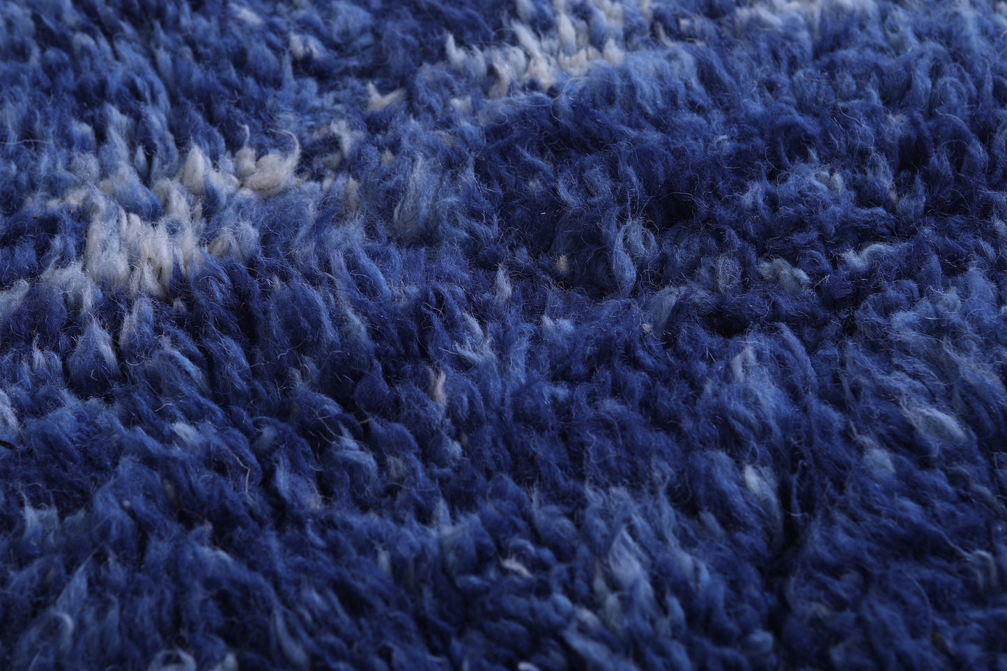 Blue handmade moroccan berber rug 7.6 X 7.9 Feet