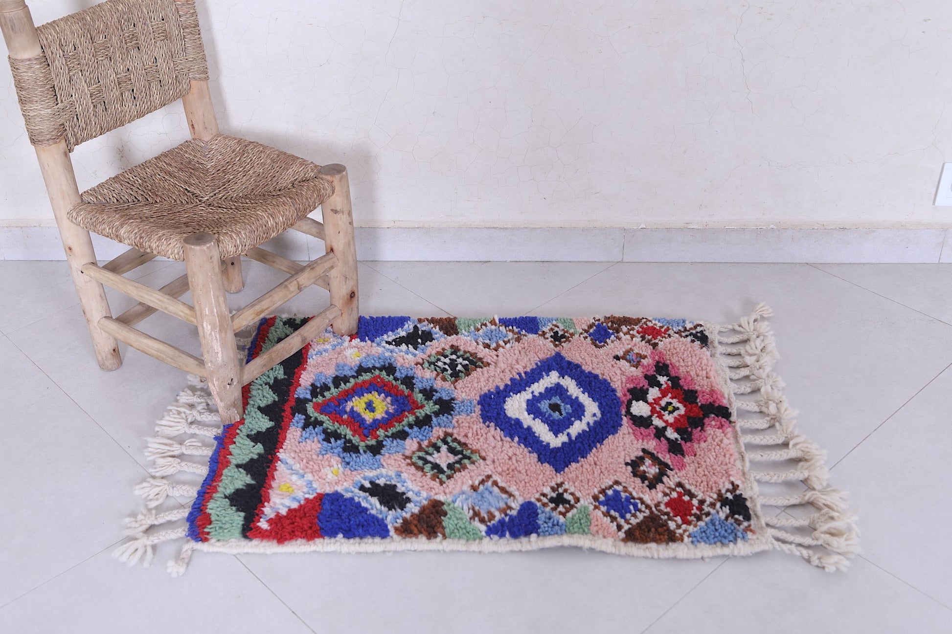azilal Beni ourain rug 1.4 X 2.6 Feet