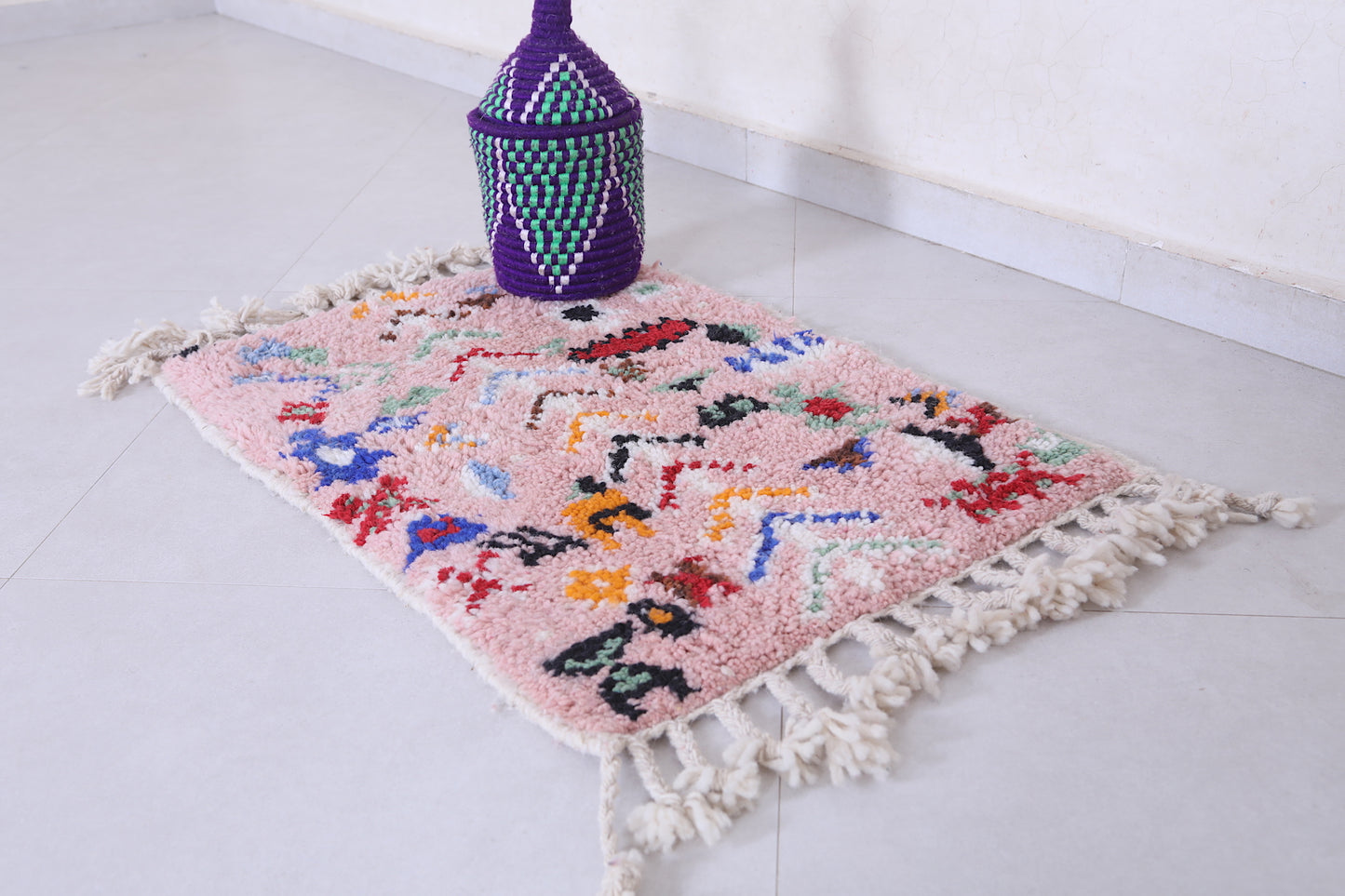 azilal Beni ourain rug 1.8 X 2.5 Feet