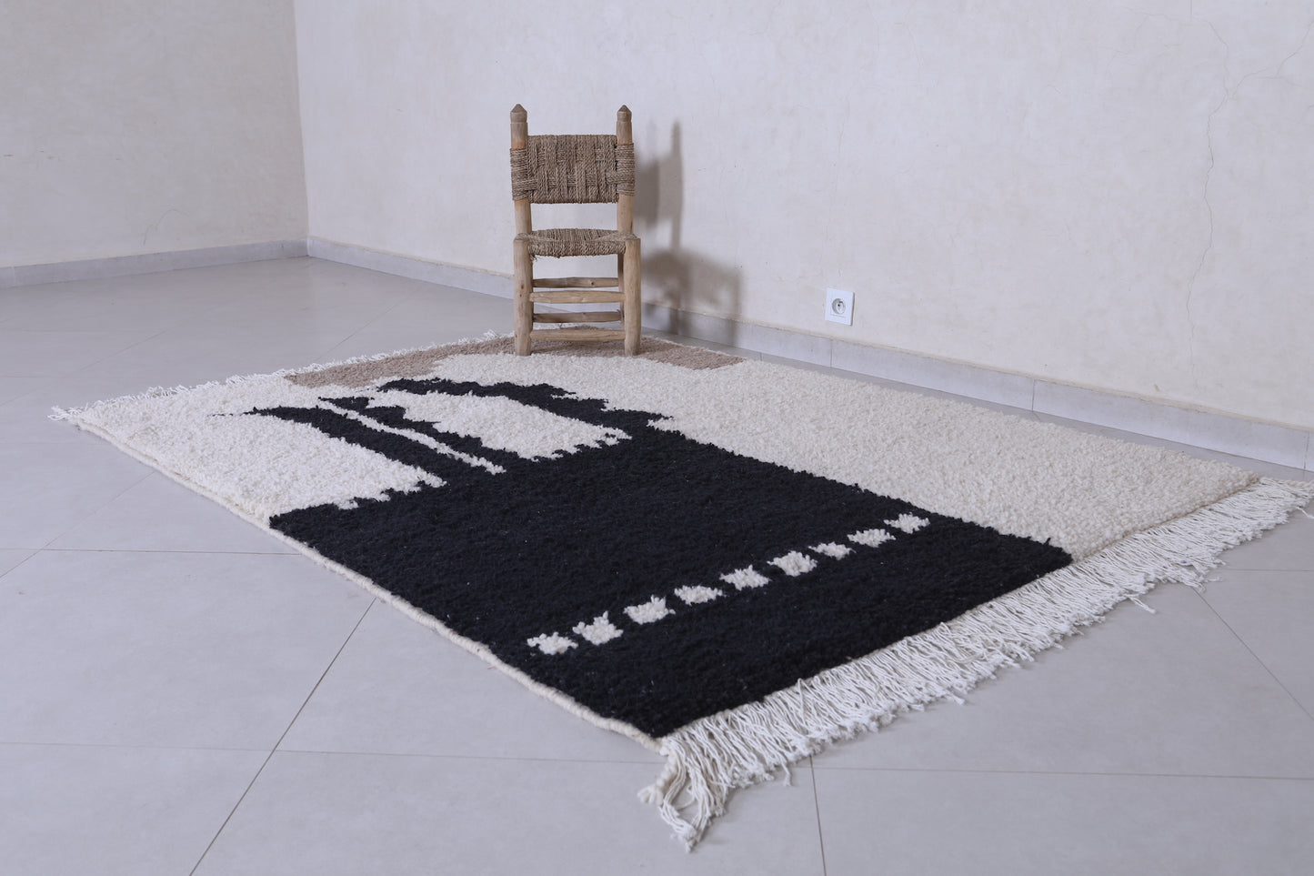 Handmade  beni ourain rug 4,8 x 6.4 Feet