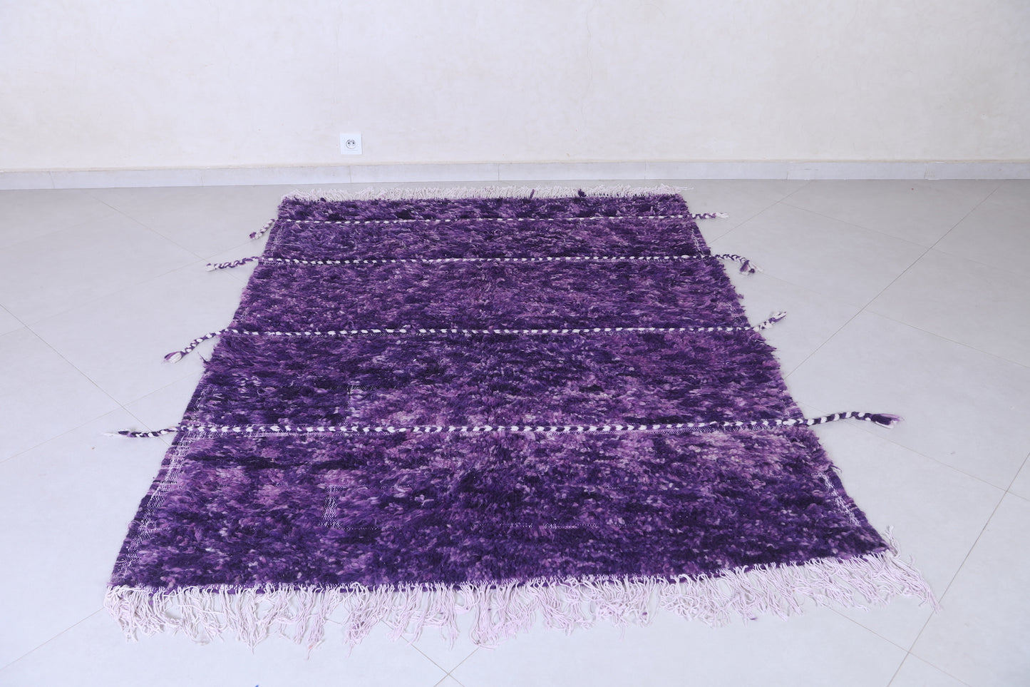 Moroccan  beni ourain rug 5 x 6.4 Feet