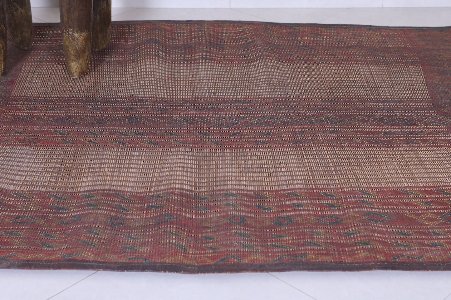 Vintage handmade tuareg rug 5 X 5.3 Feet