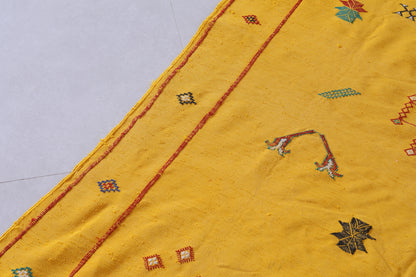 Cactus silk kilim - Moroccan yellow kilim - Sabra kilim