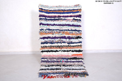 Colorful Moroccan Berber rug  2.6 X 5.6 Feet