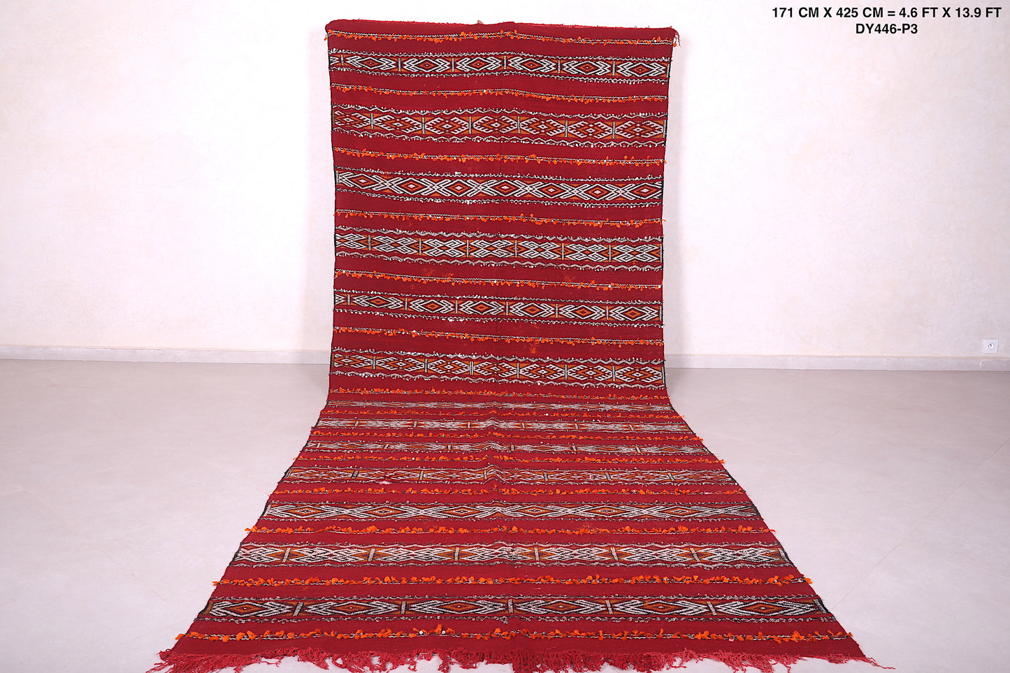 Long Moroccan rug 5.6 FT X 13.9 FT