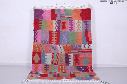 Colourful handmade moroccan berber rug 5.4 FT X 8.9 FT