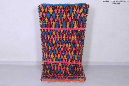 Colorful Moroccan Hallway Rug 2.6 X 5.7 Feet