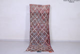 Vintage handmade moroccan berber runner rug 3.1 FT X 9.6 FT
