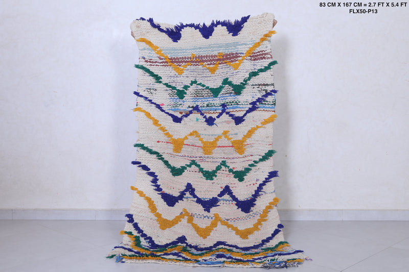 Handmade Moroccan Rug with Zigzag Pattern – 2.7 x 5.4 ft - moroccan rug