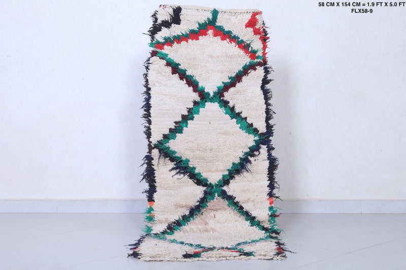 Moroccan Rug - Vibrant Diamond Pattern 1.9ft x 5ft | Handwoven - moroccan rug