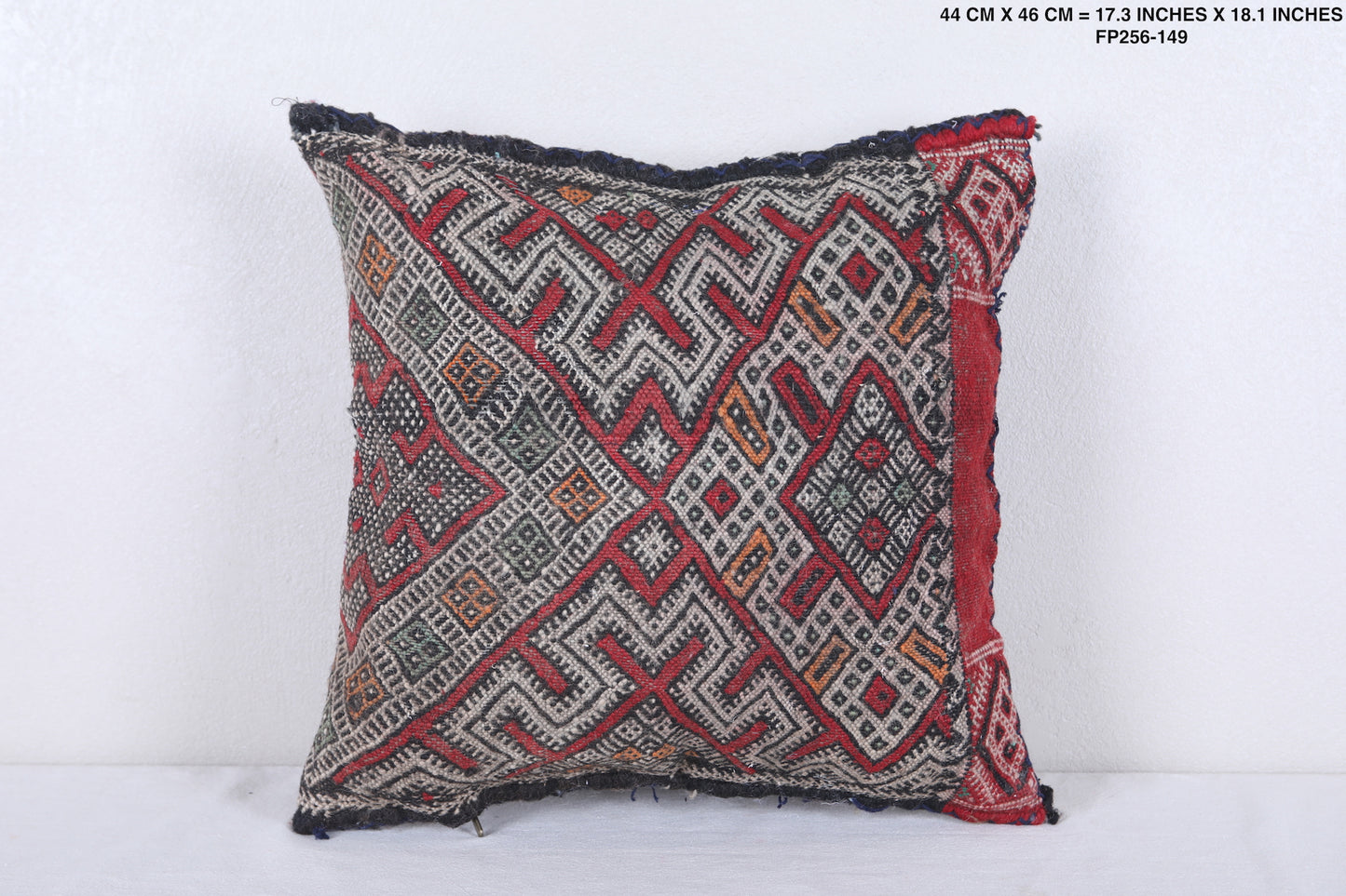 Vintage moroccan handwoven kilim pillow 17.3 INCHES X 18.1 INCHES