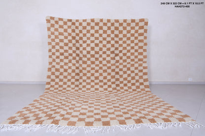 Beni ourain rug 8.1 X 10.5 Feet - Checkered rug