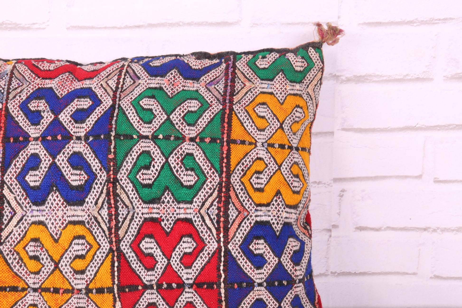 Colorful Moroccan Kilim Pillow 15.3 inches X 19.6 inches