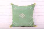 Green Moroccan Kilim pillow 16.9 inches X 17.7 inches