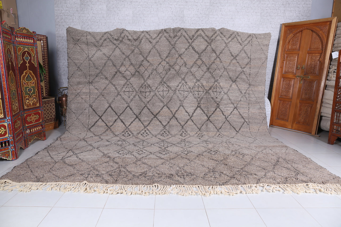 Gray Moroccan rug - Berber Rug Carpet - Custom Rug