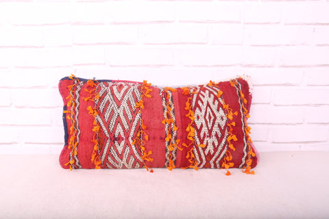 Red Moroccan berber pillow 11.8 inches X 23.2 inches