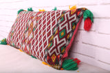 Large Hand Knotted Kilim Pillow 13.7 inches X 25.1 inches