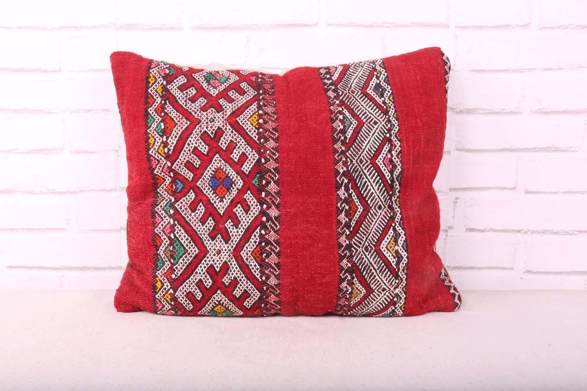 Moroccan red pillow 16.9 inches X 20 inches
