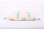 White Berber Pillow with Blue Stripes 17.7 inches X 17.7 inches