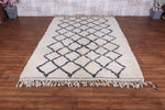 Woven Beni Ourain Rug - Beige And Black Moroccan Rug - Custom rug