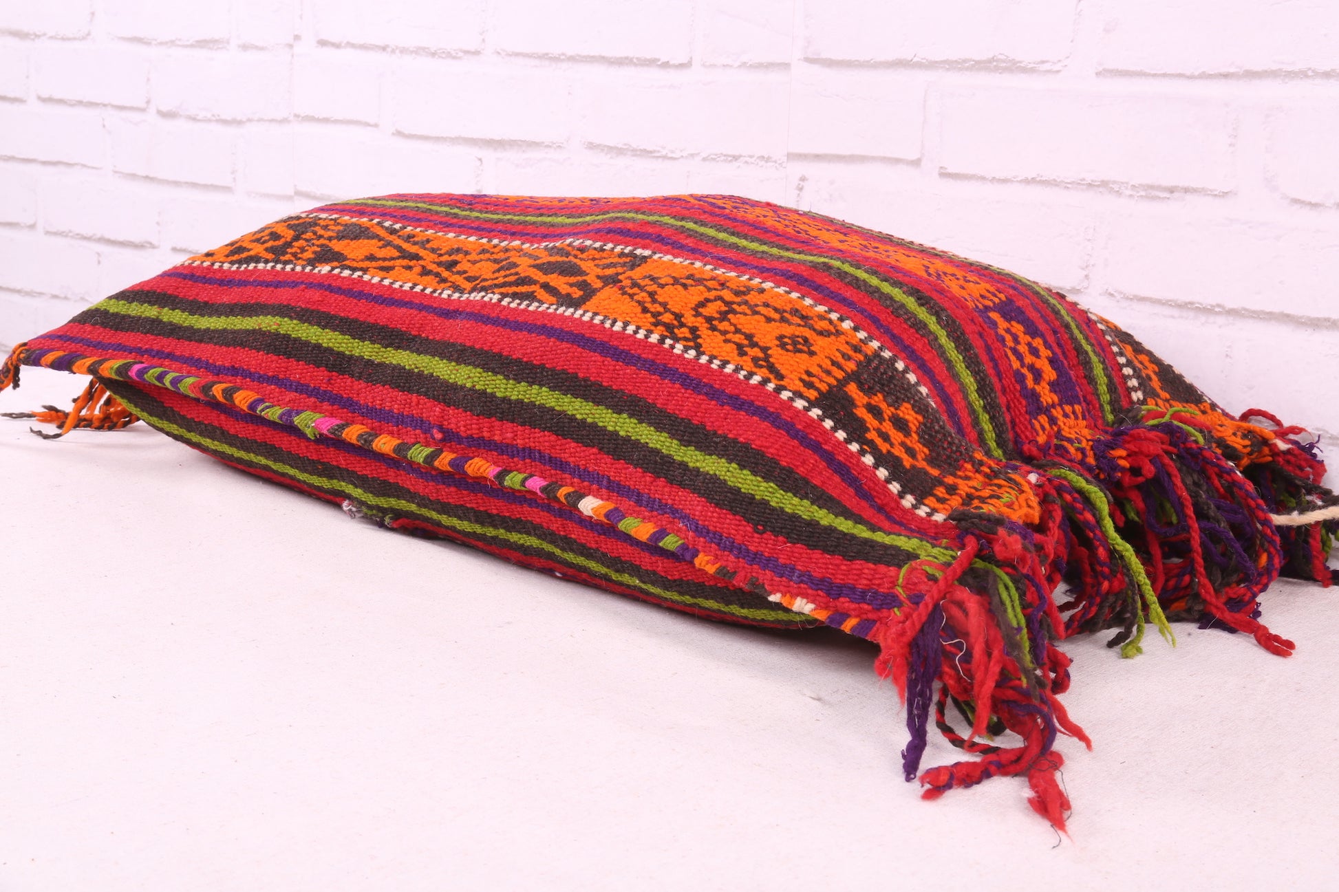 Red Moroccan Bohemian pillow 17.7 inches X 25.9 inches