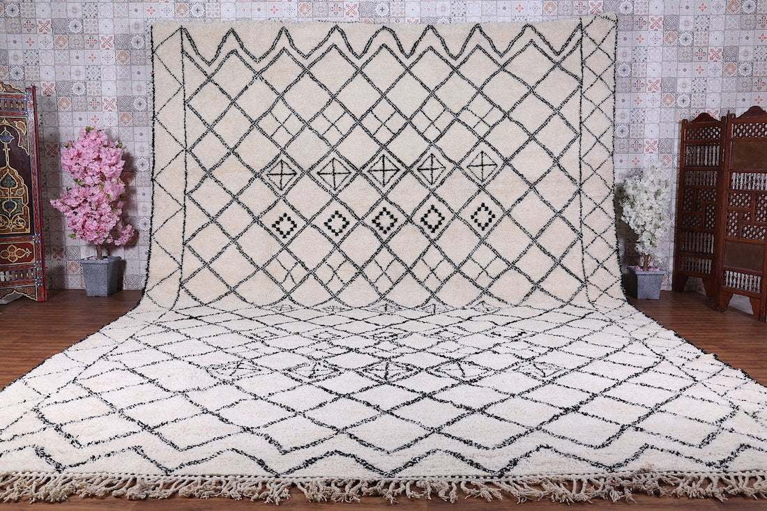 Wooly Berber rug - Moroccan Beni Ourain Rug- Custom Rug