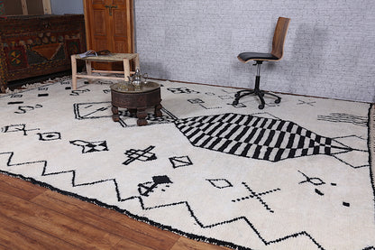 Beni Ourain berber Moroccan rug - wool handmade carpet - custom Rug