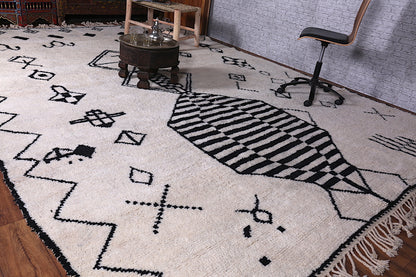 Beni Ourain berber Moroccan rug - wool handmade carpet - custom Rug