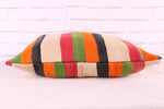 Striped Moroccan pillow rug 20.4 inches X 20.8 inches
