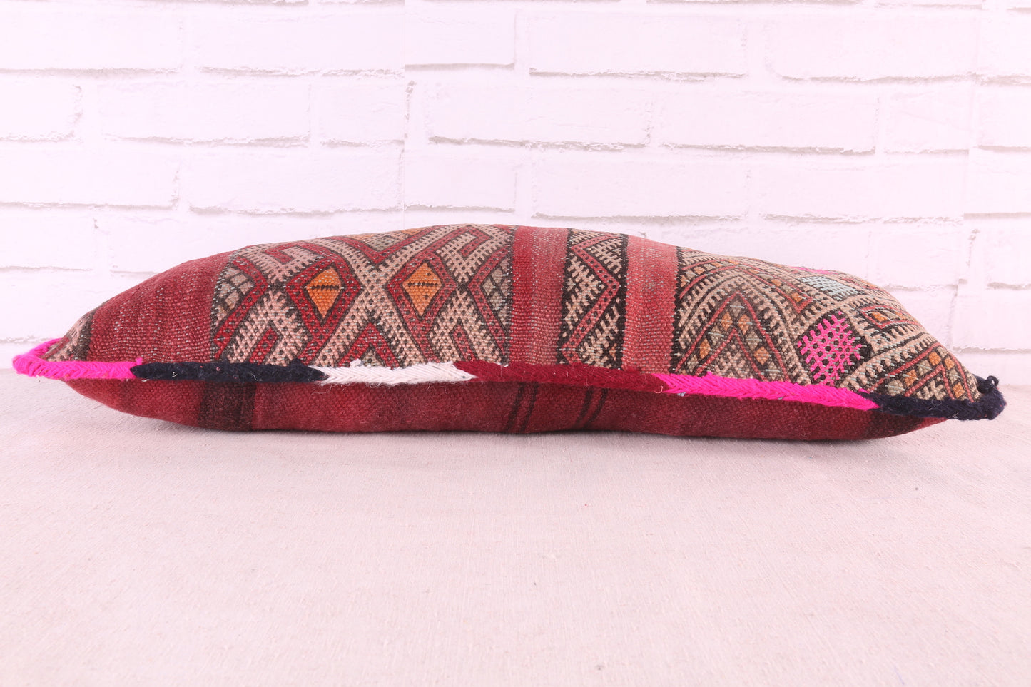 moroccan pillow old kilim 12.5 inches X 26.7 inches