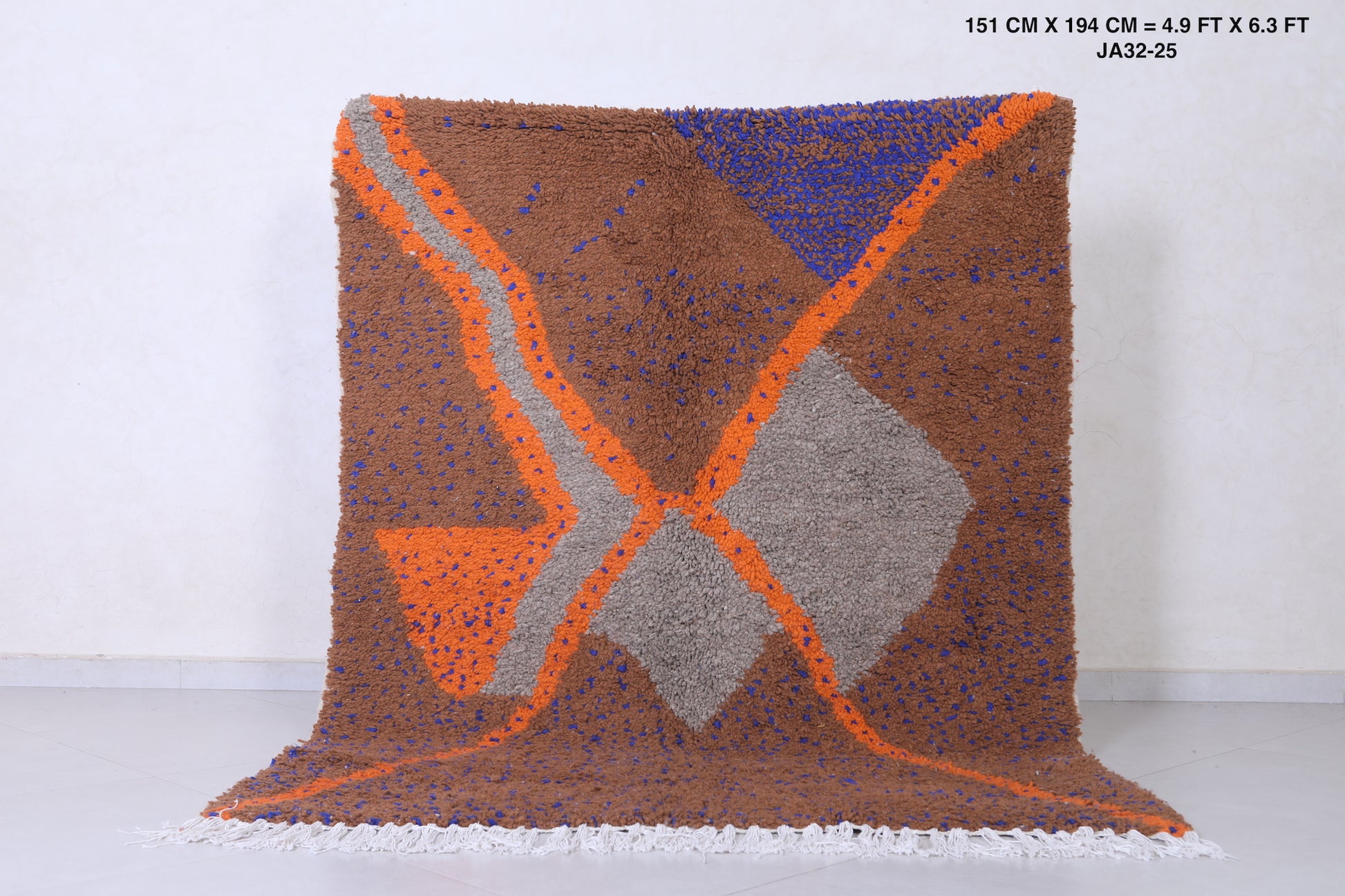 Handmade  beniourain rug 4.9 x 6.3 Feet