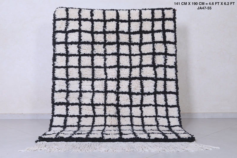 Moroccan beniourain rug 4.6 x 6.2 Feet